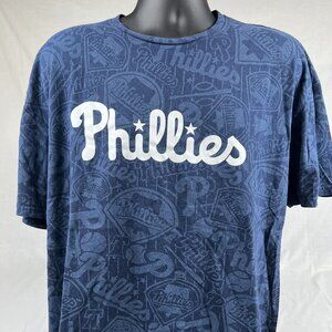 Gildan Philadelphia Phillies Logo MLB  Size 2XL Blue Logo Print T-Shirt